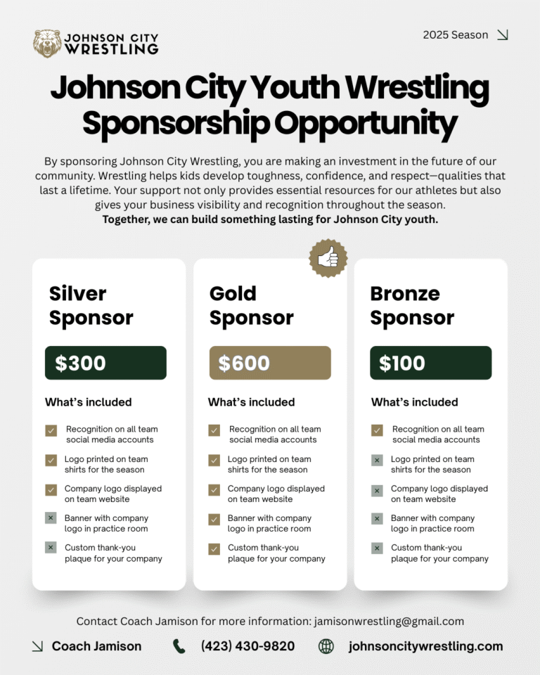 Sponsorship Opportunity - Johnson City Wrestling